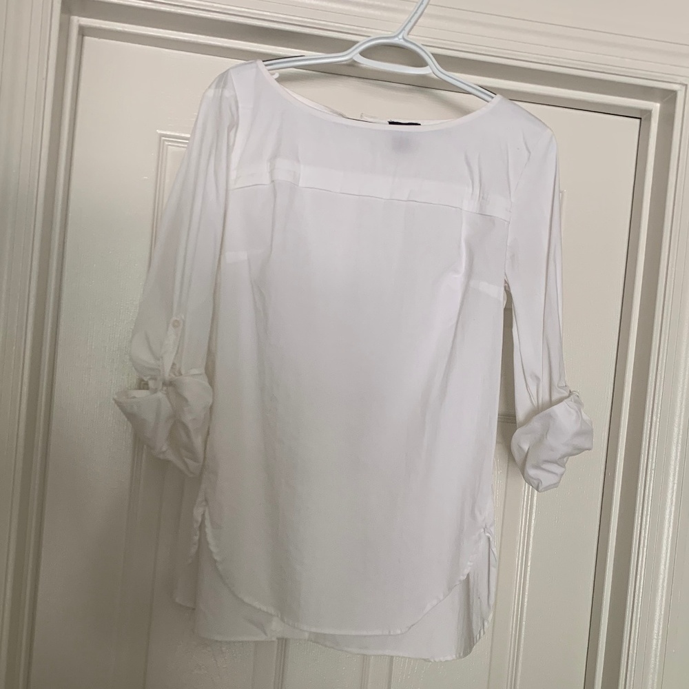 White Scoop Neck Blouse